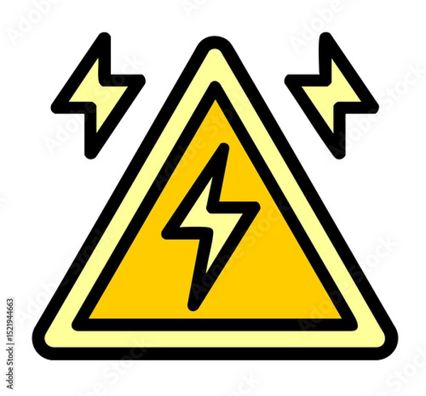Fototapeta Electrical Hazard, High Voltage Warning, Lightning Bolt Icon, Danger Sign, Electricity Symbol, Power Warning, Energy Alert, Thunder Icon, Warning Triangle, Electrical Safety, Bolt of Electricity, Shoc