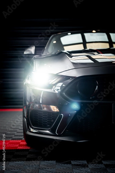 Fototapeta automovil superdeportivo con faros led encendidos