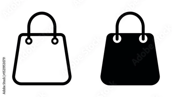 Fototapeta shopping bag icon set. package icon. paper bag sign. online or retail shopping symbol. purchase sign. e-commerce, paper bag symbol for apps and websites. vector illustration and transparent png.