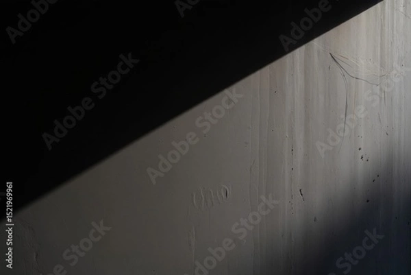 Fototapeta Concrete wall with diagonal shadow and subtle scratches showing texture and light contrast