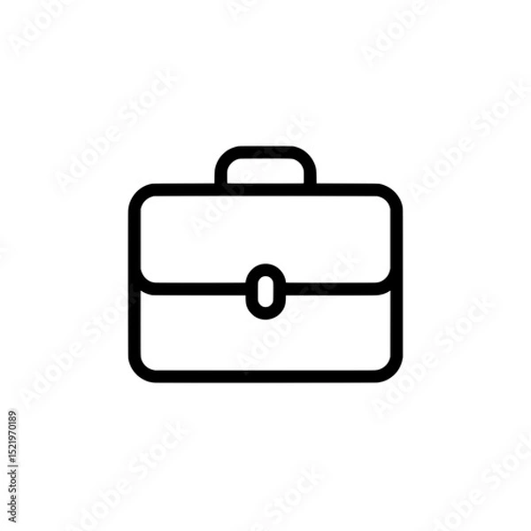 Fototapeta Outline-style briefcase icon in black with central latch representing business, travel, or workplace design