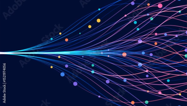 Obraz Ai technology. Concept of artificial intelligence. Dots lines. Digital, communication, science, networks