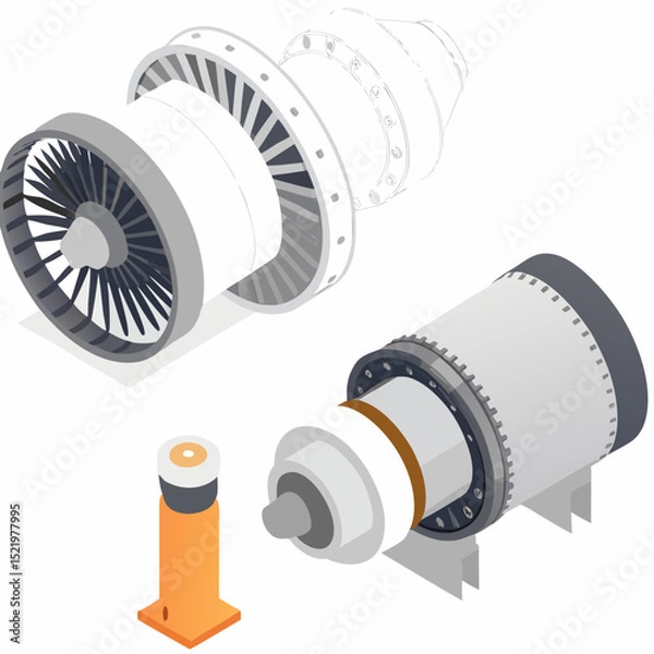 Fototapeta vector illustration of a power supply