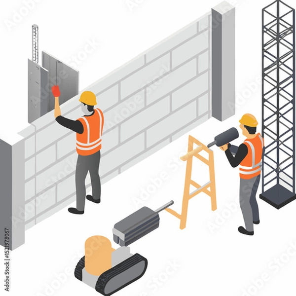 Fototapeta construction worker with a hammer