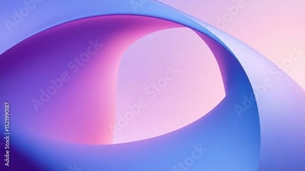 Fototapeta Abstract vector background with purple-blue gradient and central pink dimensional shape, minimalist modern design, high detail hyper-realistic HD style. Ideal for digital art, web graphics, social med