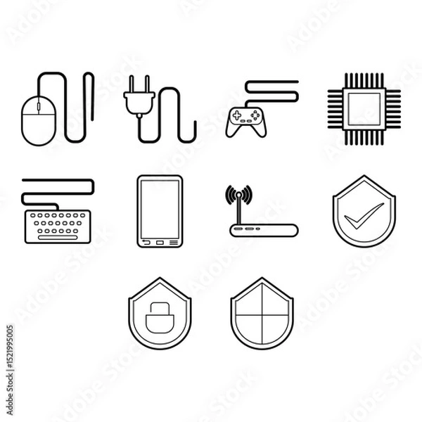 Obraz technology clip art set