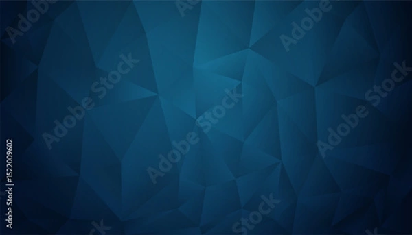 Fototapeta Abstract triangle shapes on blue background with light. Vector illustration