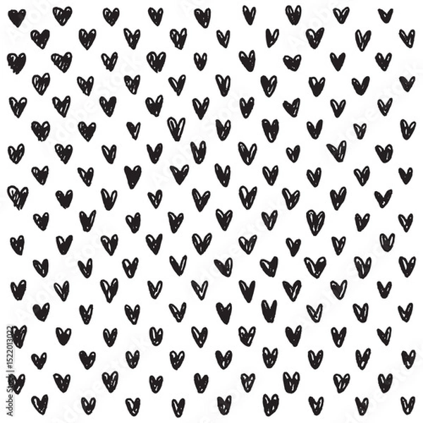 Fototapeta Heart doodles. Hand drawn hearts. Design elements for Valentine's day. Vector EPS 10.	