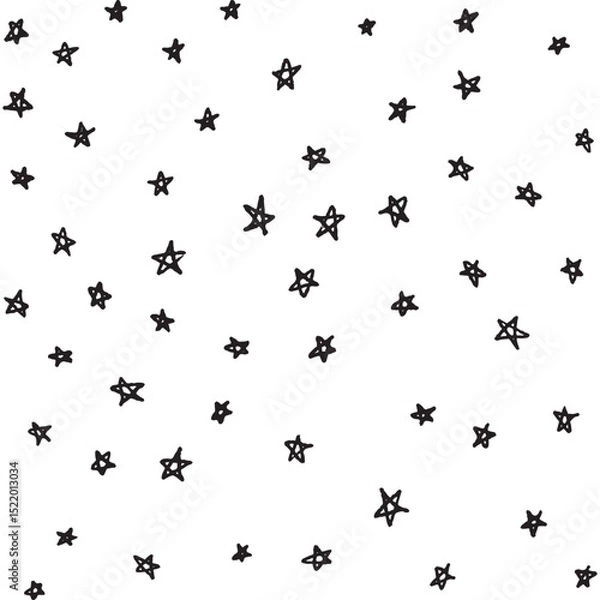 Fototapeta Star Pattern Background.pattern of star doodle.Star hand drawn.	
