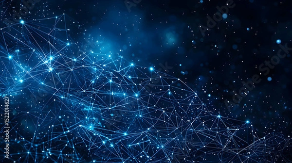 Fototapeta Abstract Blue Technology Network Background