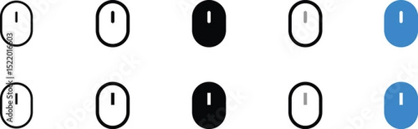 Fototapeta Computer Mouse Icons in Various Color Variations