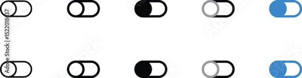 Fototapeta Set of Toggle Switch Icons in Various States