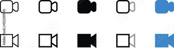 Fototapeta Collection of Video Camera Icons in Various Styles