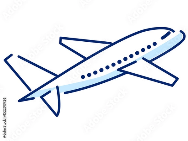 Fototapeta Simple and easy-to-use airplane vector illustration material