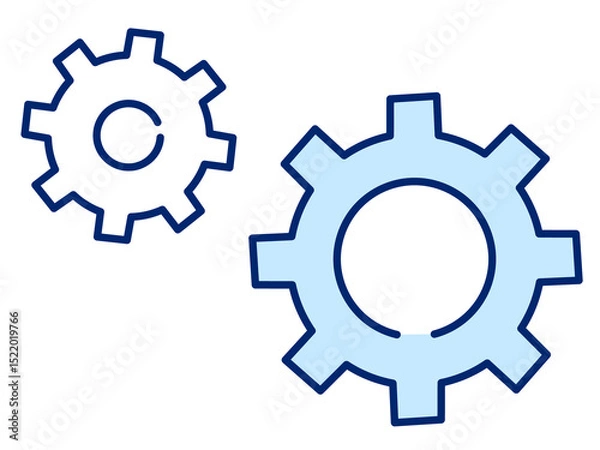 Fototapeta おしゃれなフラットデザインの歯車／イラスト素材