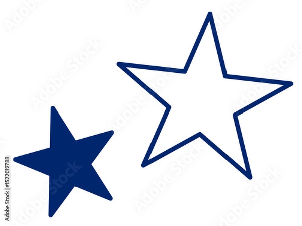 Fototapeta おしゃれなフラットデザインの星／イラスト素材