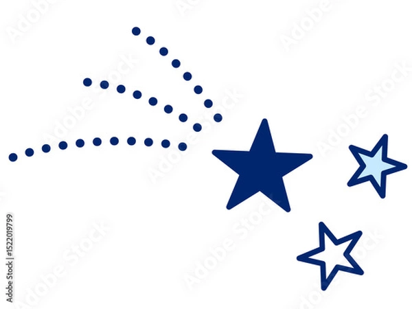 Fototapeta おしゃれなフラットデザインの流れ星／イラスト素材