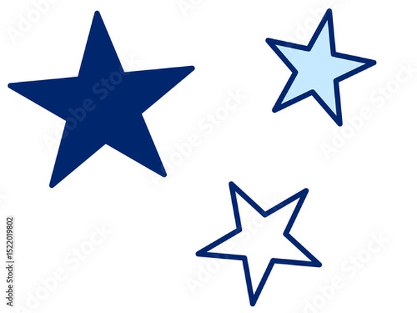 Fototapeta おしゃれなフラットデザインの星／イラスト素材