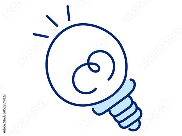 Fototapeta Minimal Line Light Bulb Vector