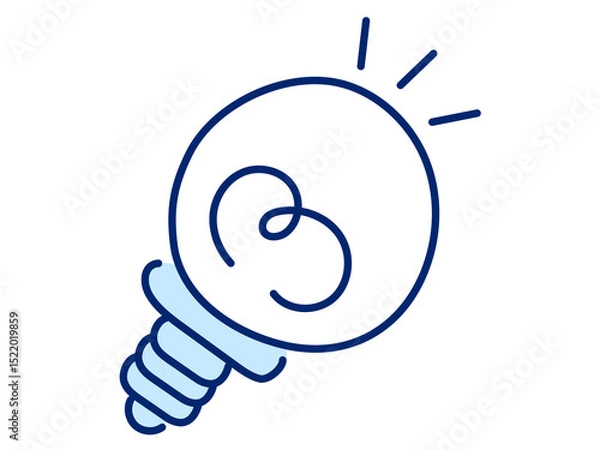 Fototapeta Minimal Line Light Bulb Vector