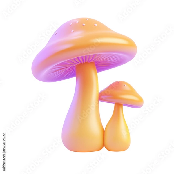 Fototapeta 3d rendering illustration of mushroom icon with transparent background