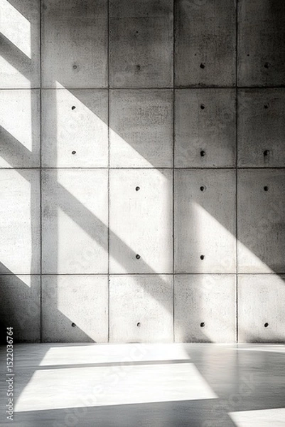 Fototapeta Modern Concrete Wall with Sunlight Patterns