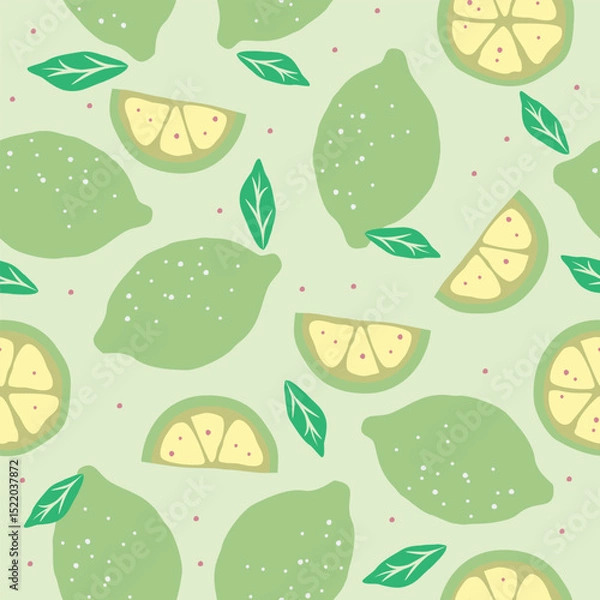 Obraz Cute lemon fruits pattern background vector design
