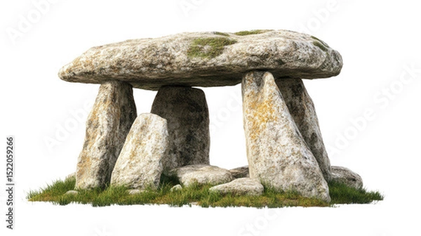 Fototapeta Ancient Neolithic dolmen Transparent background, PNG
