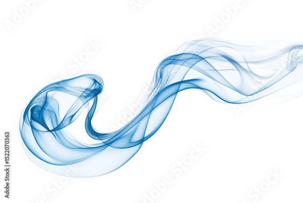 Fototapeta Elegant blue smoke swirl design element png for graphic design and creative projects, artistic smoke effect, isolated on transparent background