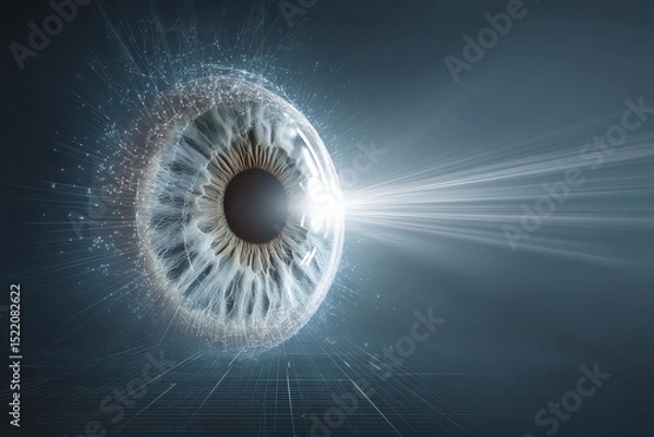 Fototapeta Stunning Close-up of Human Eye with Abstract Digital Effects