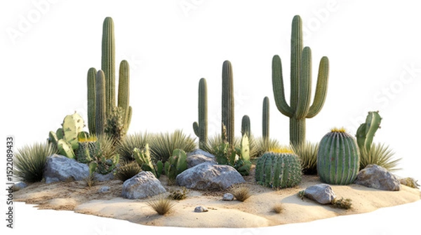 Fototapeta Desert Cactus Garden A Collection of Southwestern Plants
