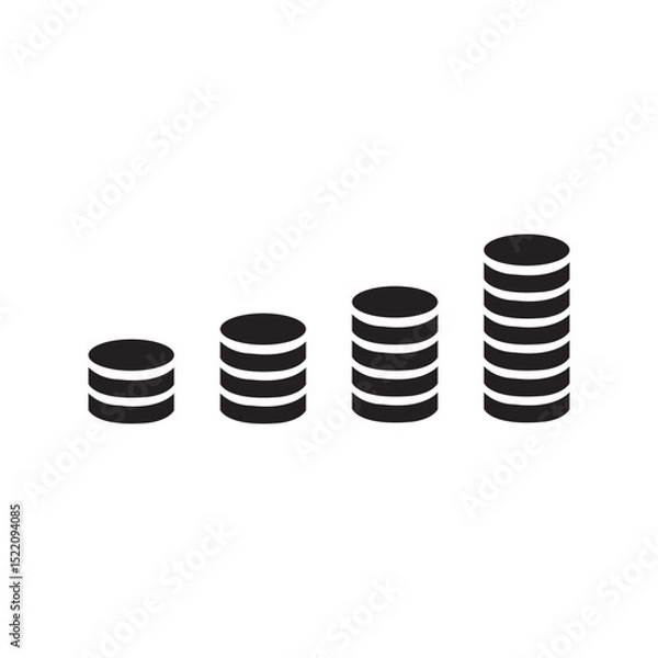 Fototapeta stack of coins isolated