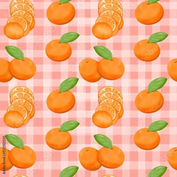 Obraz Seamless pattern with summer picnic and  on pastel Red