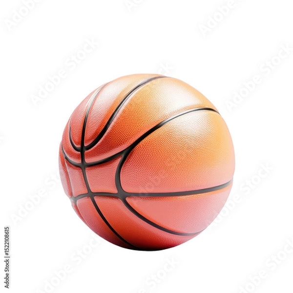 Obraz Realistic Basketball on Isolated Background with Textured Surface