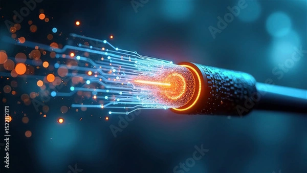 Obraz Fiber Optic Cable: High-Speed Data Transmission and Digital Connectivity