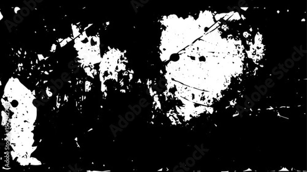 Fototapeta Chaotic Black Grunge Texture with Ink Splatter and Scratch Effects