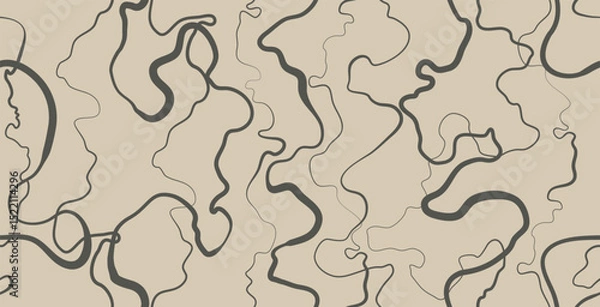Fototapeta Seamless abstract curve pattern shapes.

