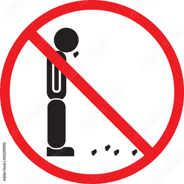 Fototapeta The sign prohibiting spitting in this place