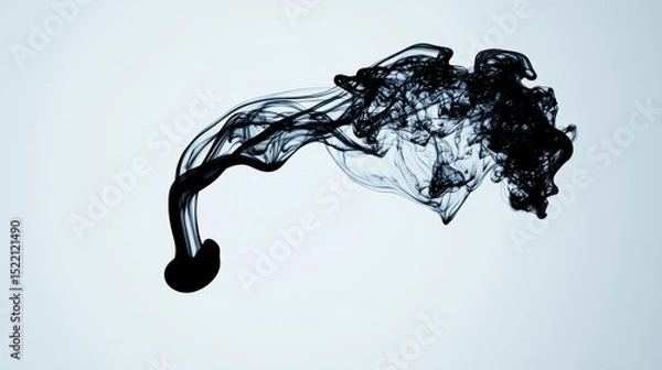 Obraz A dynamic plume of dark black liquid in a pale background