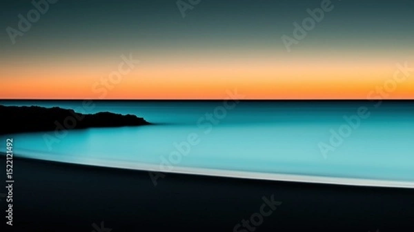 Obraz Tranquil ocean scene featuring colorful sunset reflections on water
