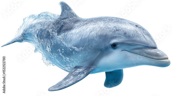 Obraz Dolphin isolated on white and transparent background, cut out png