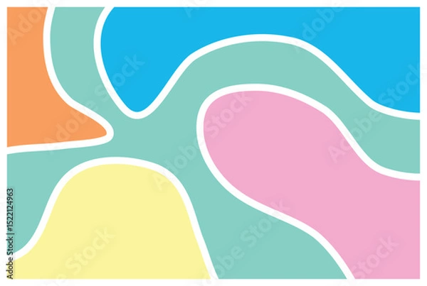 Fototapeta Colorful minimalist vector background featuring smooth curve waves with liquid-like flow, using bright gradients and simple shapes for a modern abstract design.

