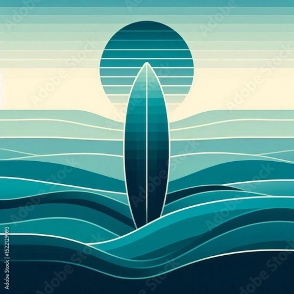 Obraz abstract coastal composition in layered gradients