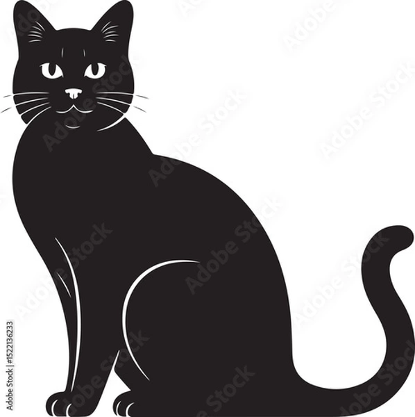 Fototapeta vector isolated silhouette cat set