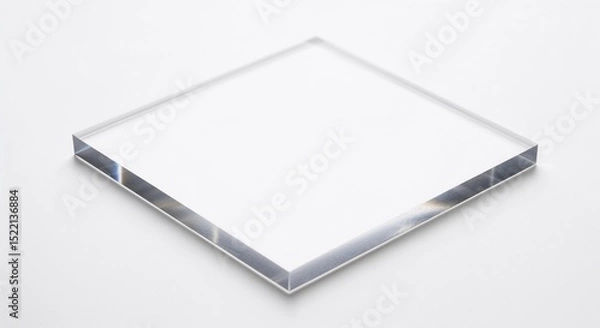 Fototapeta Acrylic tile isolated on white background showcasing clarity and design  