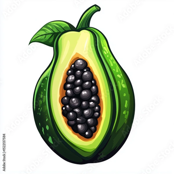 Obraz papaya cartoon isolated on white background