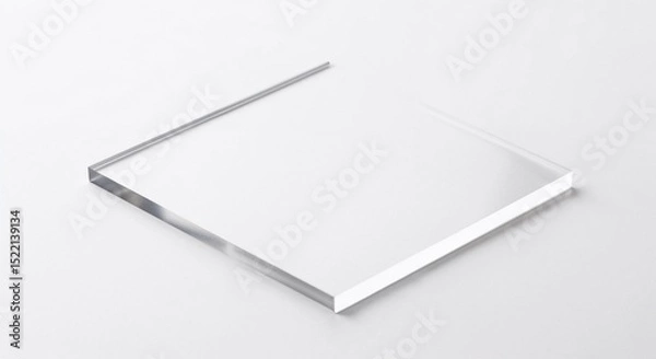 Fototapeta Acrylic tile isolated on white background in a minimalist style  