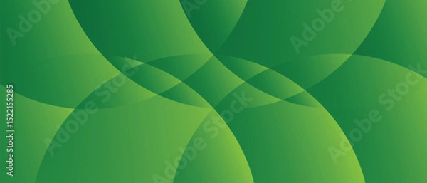 Fototapeta Abstract green geometric banner background with dynamic curve layers. Vector illustration