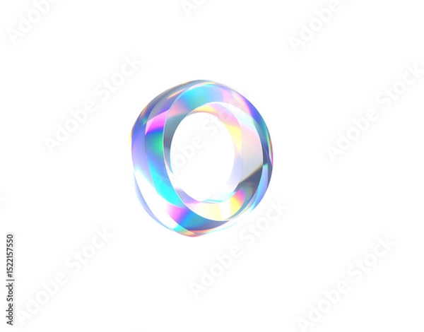 Fototapeta Iridescent Torus A luminous ring with holographic spectral color gradients