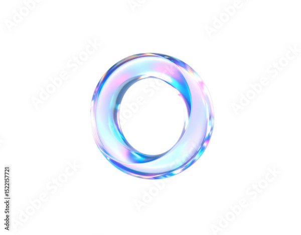Fototapeta Iridescent Torus A Luminous Ring with Shifting Pastel Hues and Glossy Surface